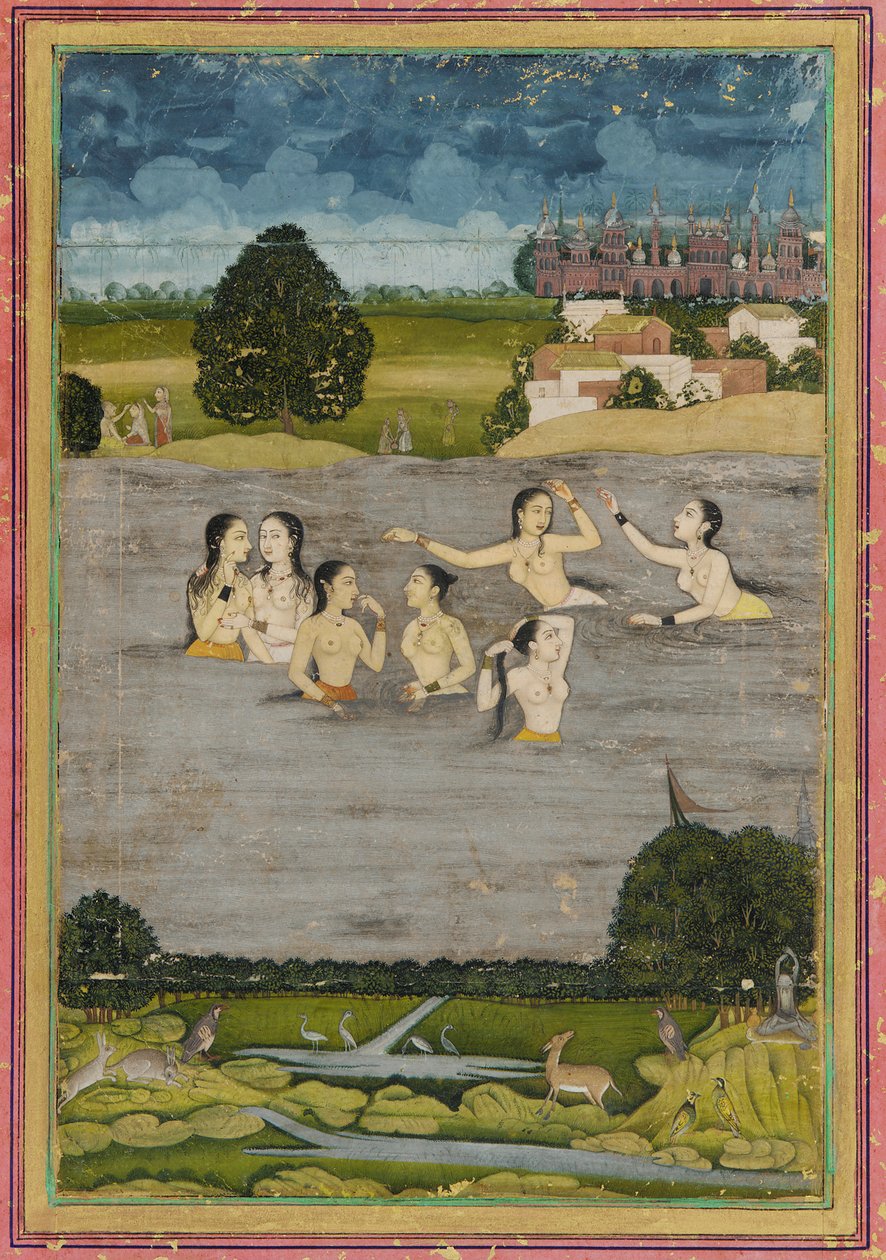 Donne che fanno il bagno in un lago da Unknown artist