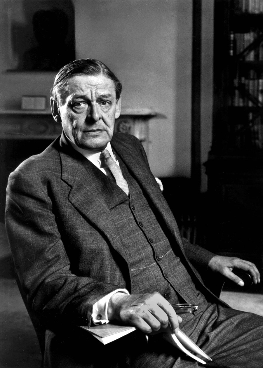 Thomas Stearns Eliot, 1950 circa (foto b/n) da Unknown photographer