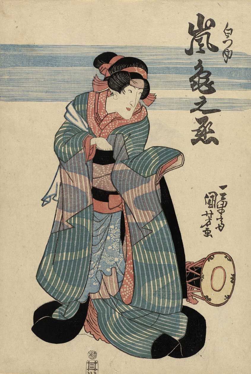 Attore Arashi Kamenojo II come Shiratsuyu da Utagawa Kuniyoshi