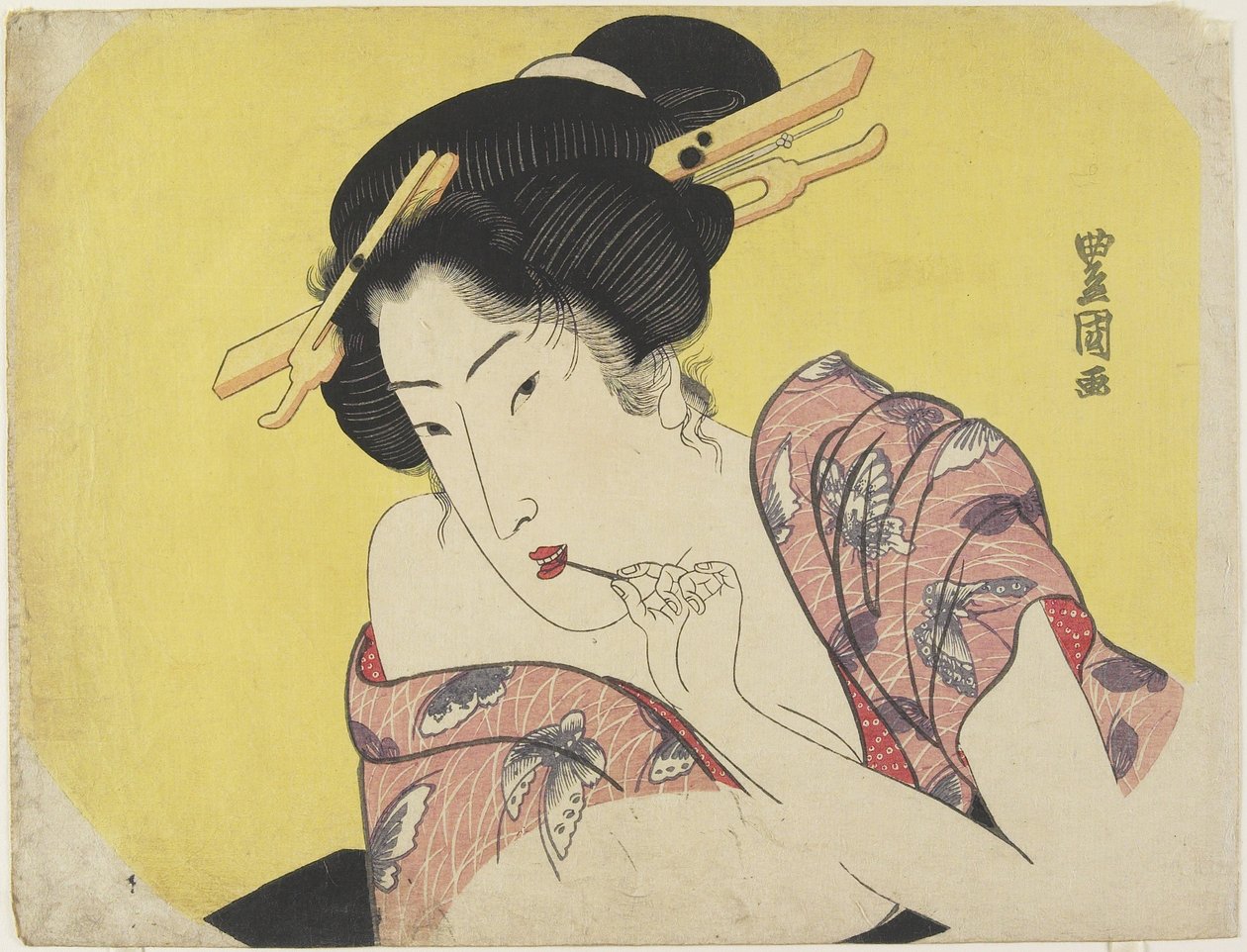 Donna che usa uno stuzzicadenti, c.1820 da Utagawa Toyokuni