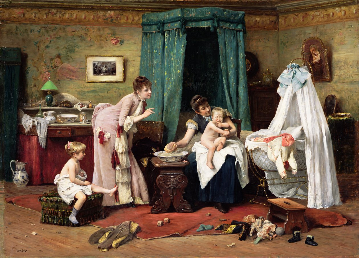 Toilette dei bambini da Vaclav Brozik