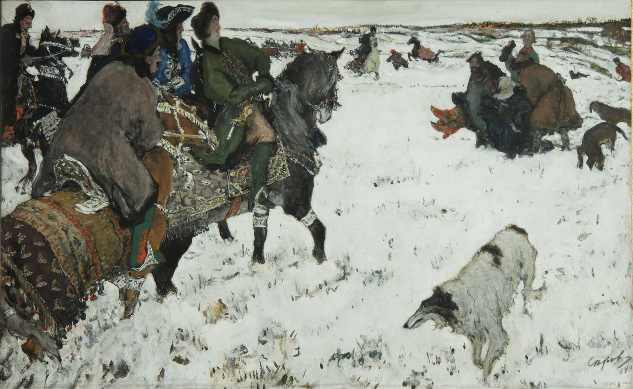 Pietro I a Caccia, 1902 da Valentin Aleksandrovich Serov