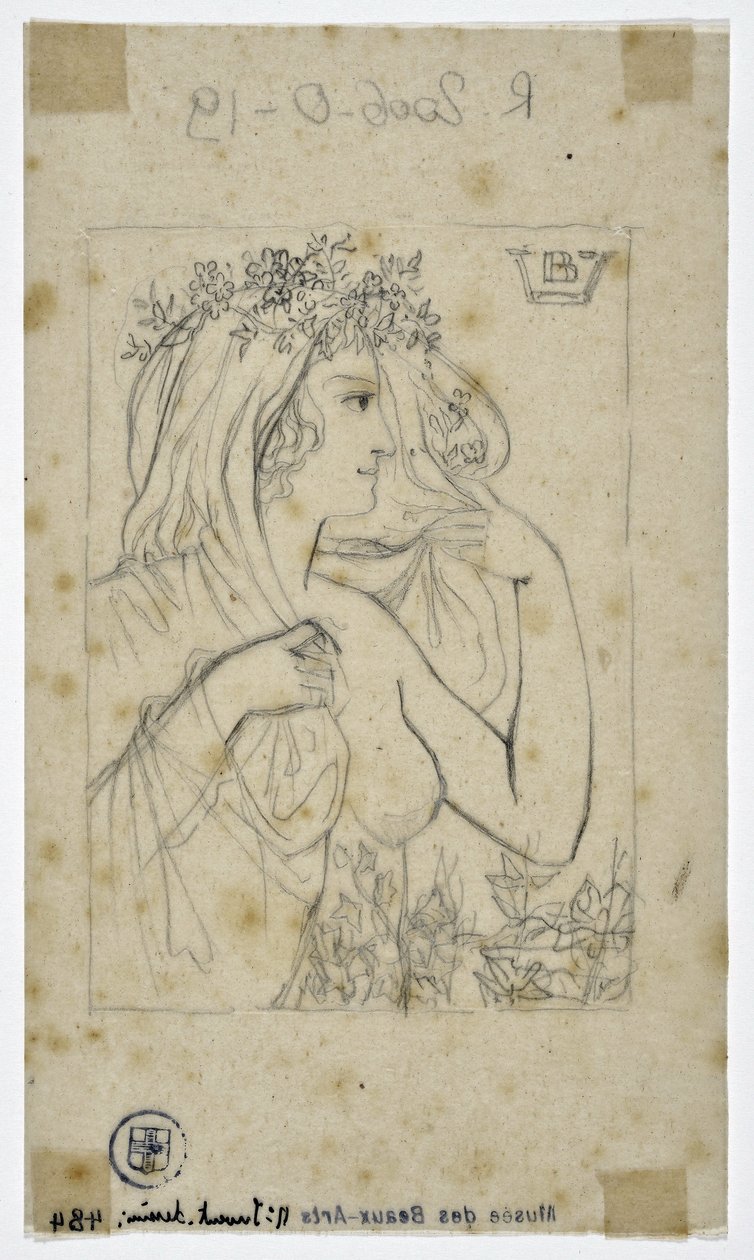 Profilo di donna (disegno) da Valère Bernard