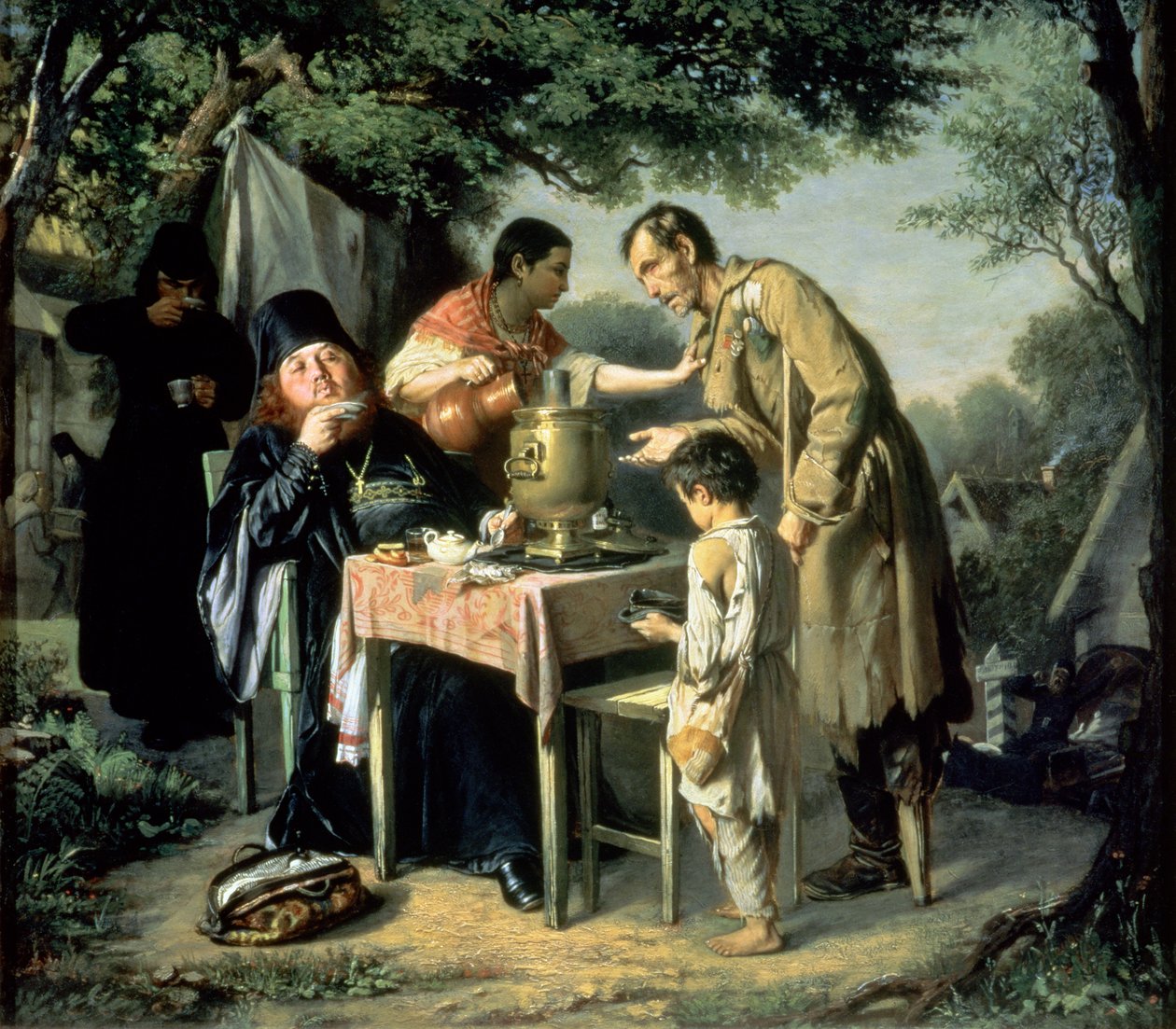 Bere tè a Mytishchi, vicino a Mosca, 1862 da Vasili Grigorevich Perov