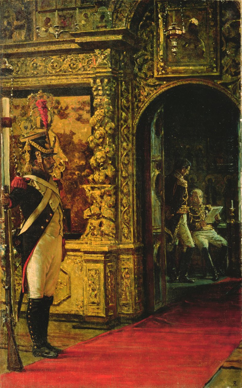 Maresciallo Davout nel Monastero Chudov, Cremlino di Mosca, 1900 da Vasili Vasilievich Vereshchagin