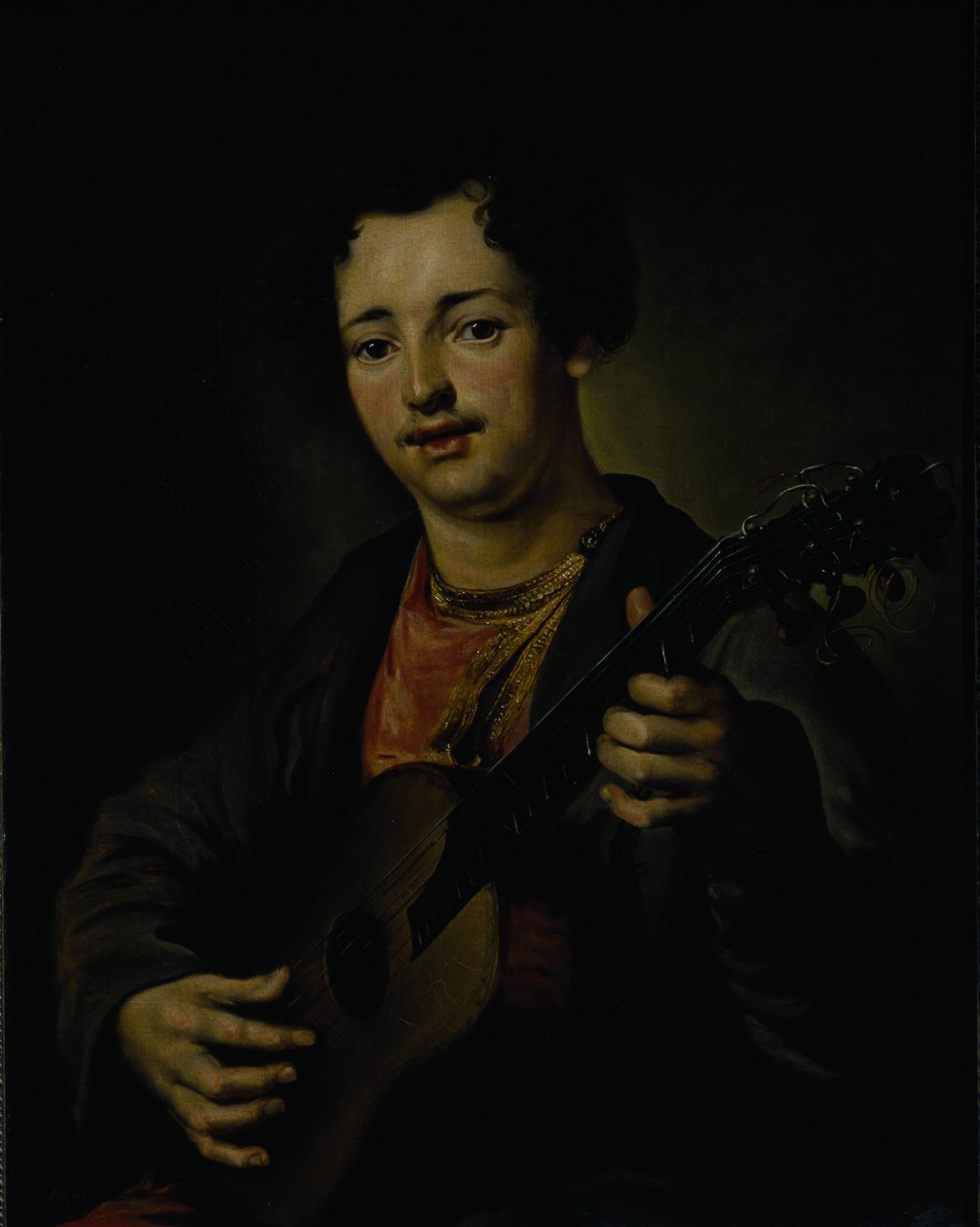 Il chitarrista, 1850s da Vasili Grigorevich Perov