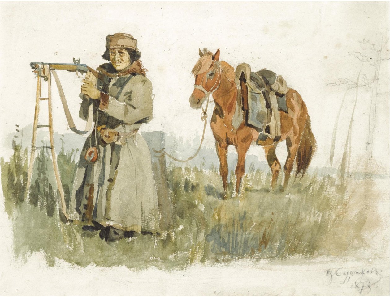 Tataro di Minusinsk, 1873 da Vasilij Ivanovic Surikov