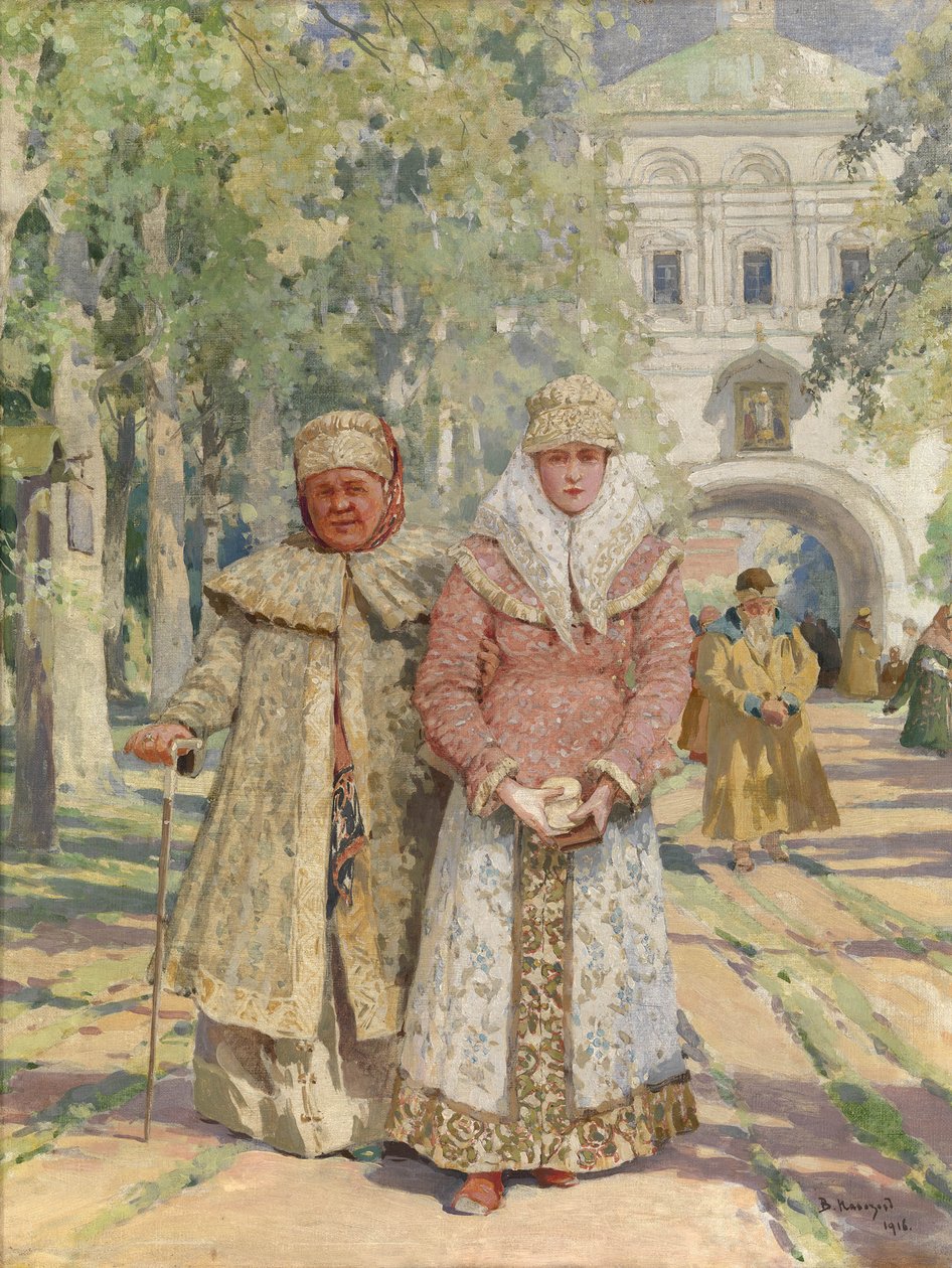Fuori dal cancello del monastero da Vasily Ivanovich Navozov