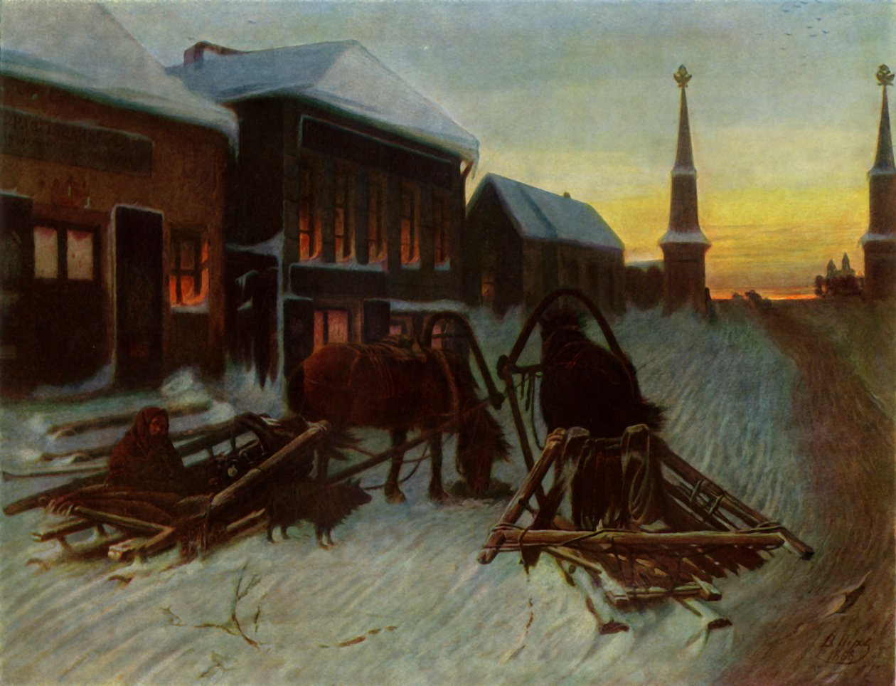 La locanda al ponte del pedaggio, 1868, 1965 da Vasily Perov