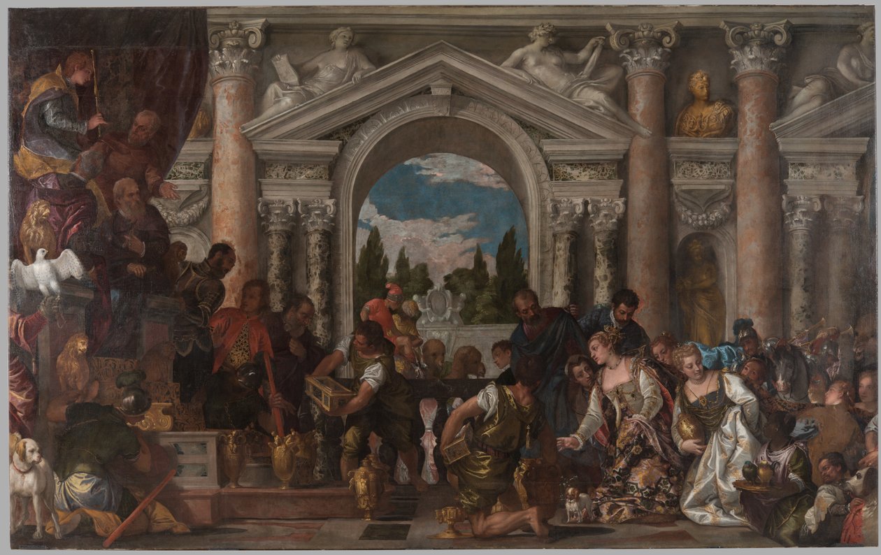 La regina di Saba offre doni a Salomone da Veronese
