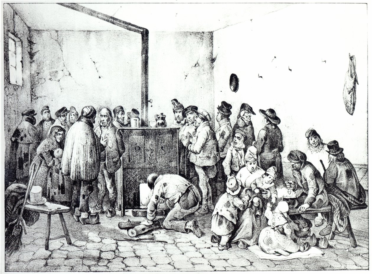La sala di riscaldamento pubblico a Parigi, 1840 da Victor Adam