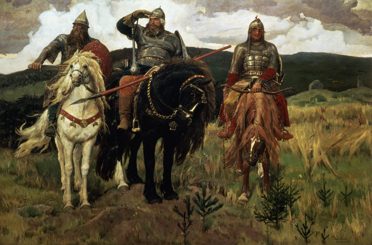 Cavalieri guerrieri, 1881-98 da Victor Mikhailovich Vasnetsov