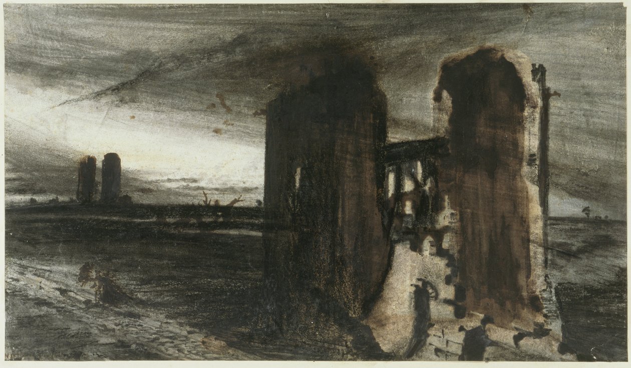 Rovine in un paesaggio, 1870 da Victor Hugo