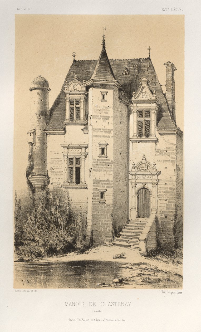 Maniero di Chastenay Sarthe da Victor Petit