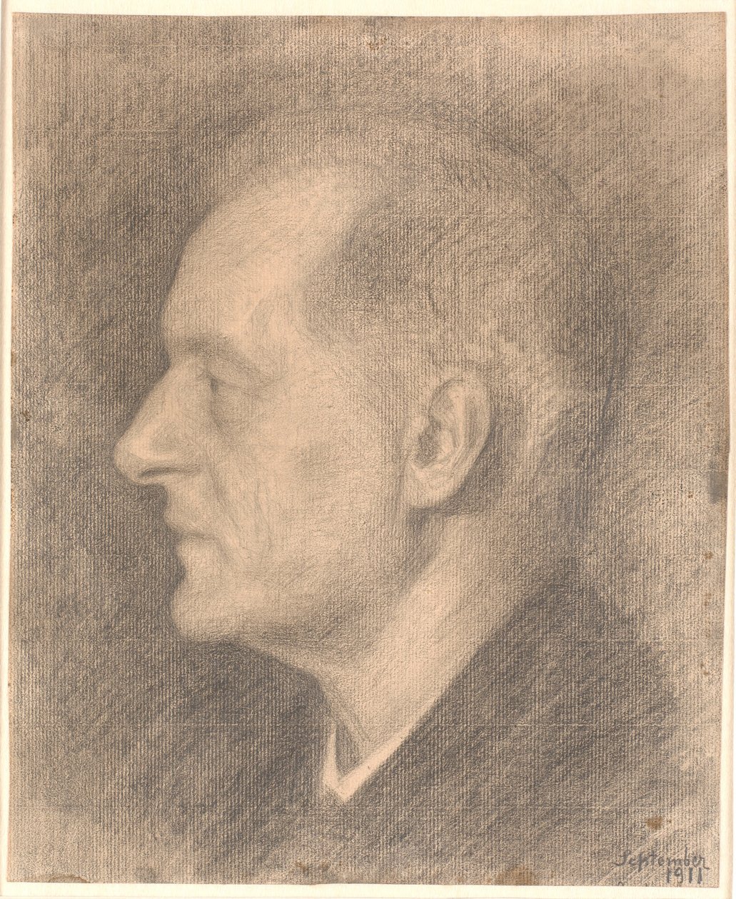 Ritratto di Alfred Bramsen, profilo ecc. da Vilhelm Hammershøi