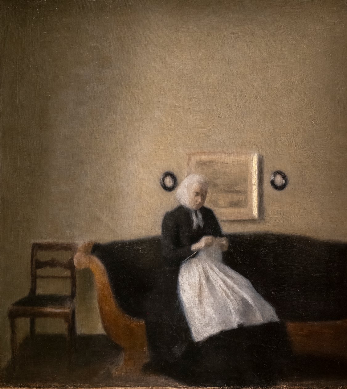Interno con la madre dell