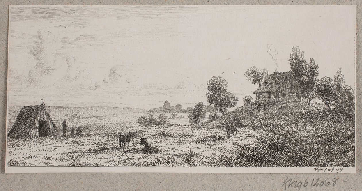 Paesaggio con una casa colonica e una capanna da Vilhelm Kyhn