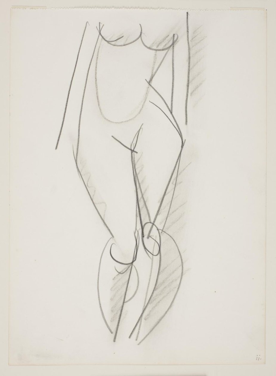 Donna nuda in piedi vista di fronte da Vilhelm Lundstrøm