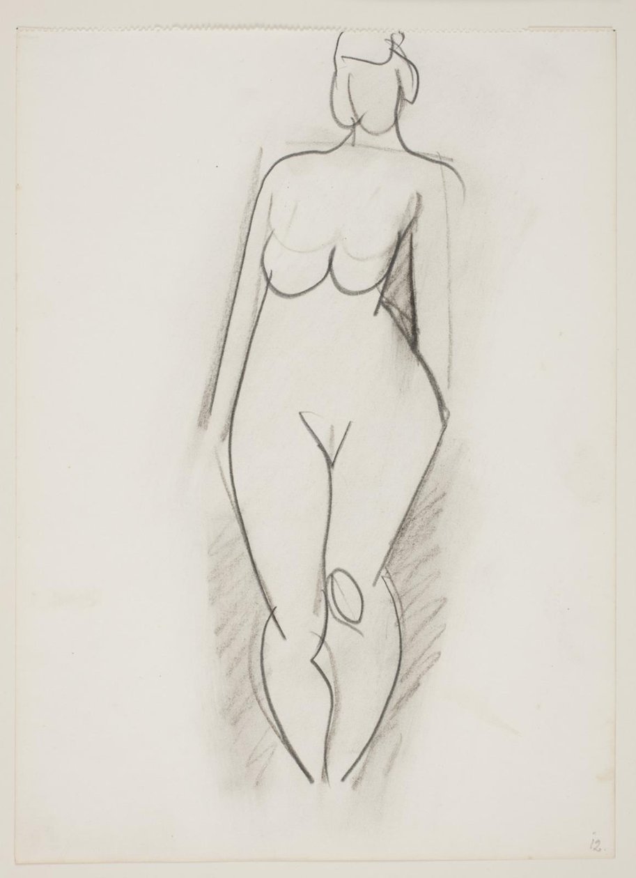 Donna nuda in piedi vista di fronte da Vilhelm Lundstrøm
