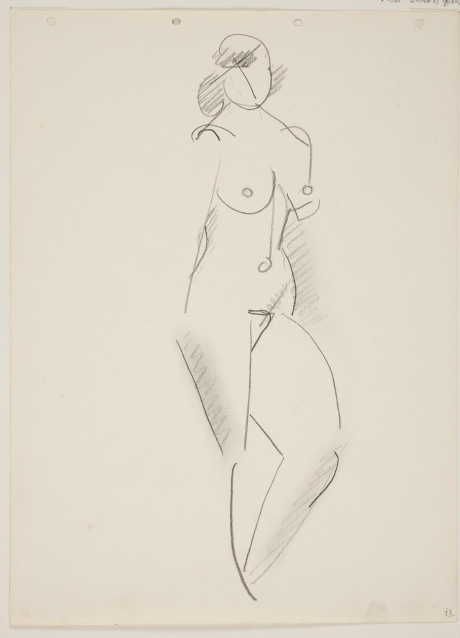 Donna nuda in piedi, rivolta a destra da Vilhelm Lundstrøm