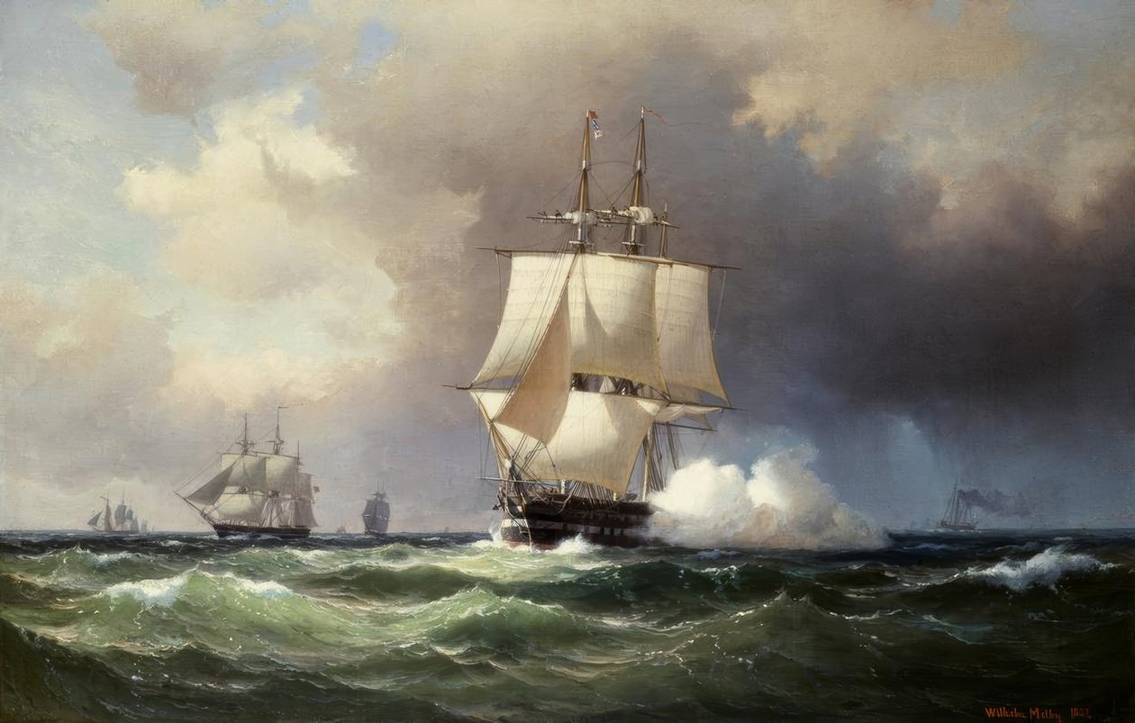 Veliero in alto mare da Vilhelm Melbye