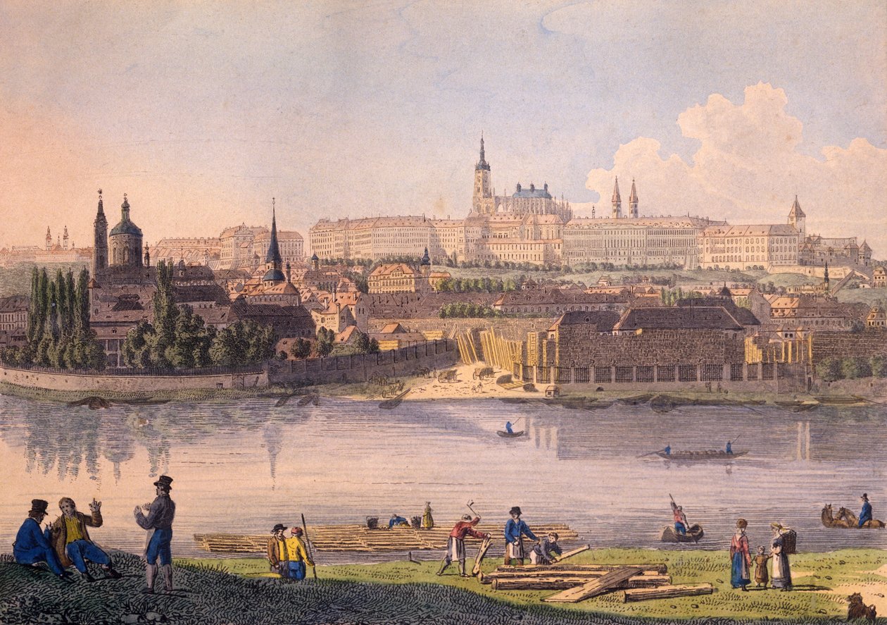 Castello di Praga e una parte del Piccolo Quartiere da Vincenc Morstadt