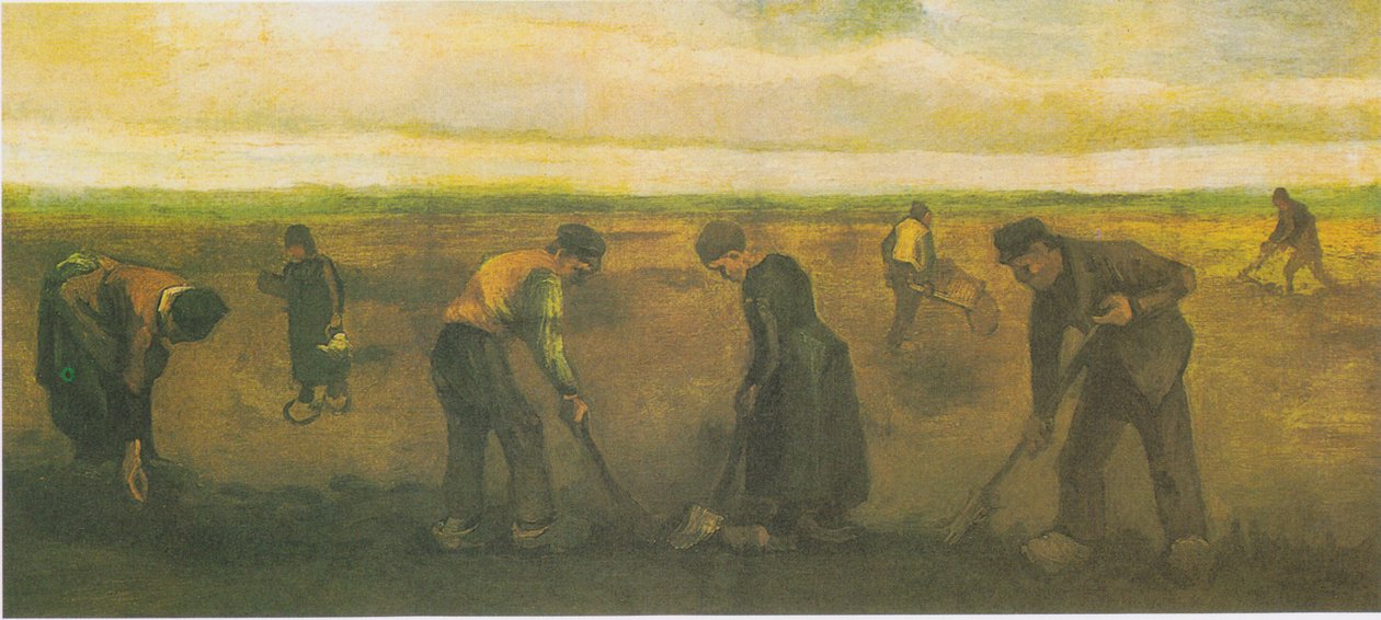 Contadini che piantano patate da Vincent van Gogh