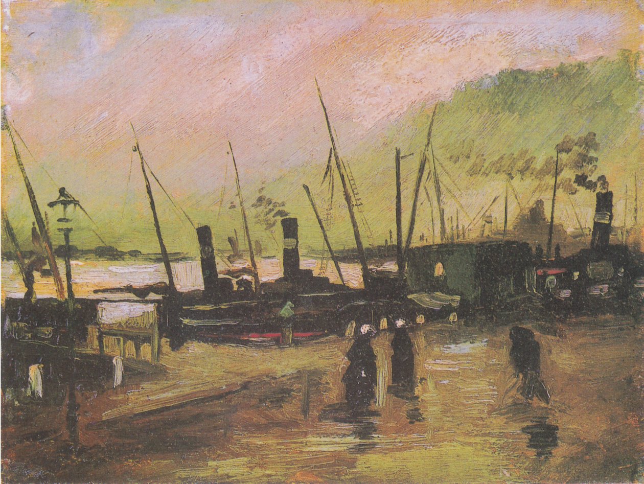 Molo ad Anversa con navi da Vincent van Gogh