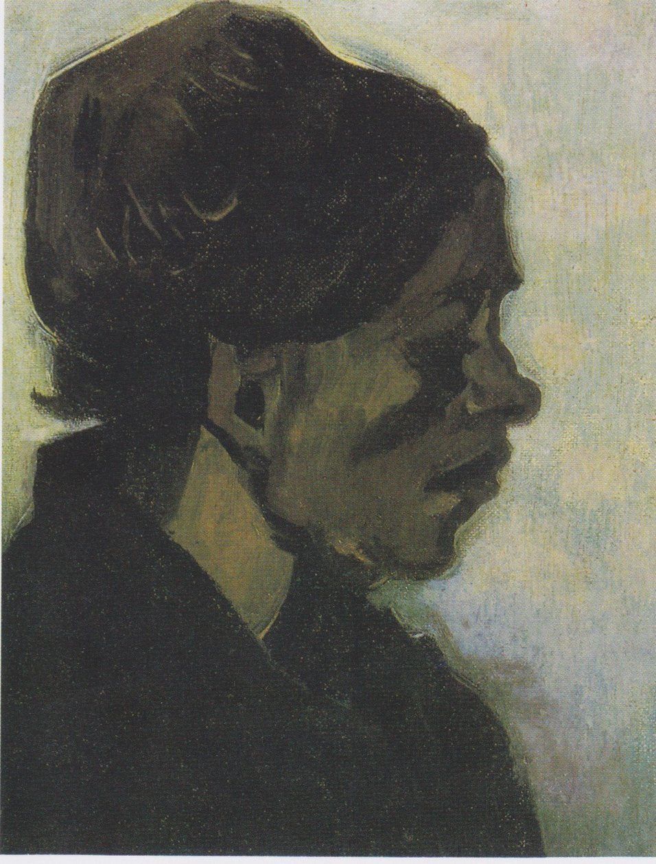 Testa di una contadina barbantera con cuffia scura da Vincent van Gogh