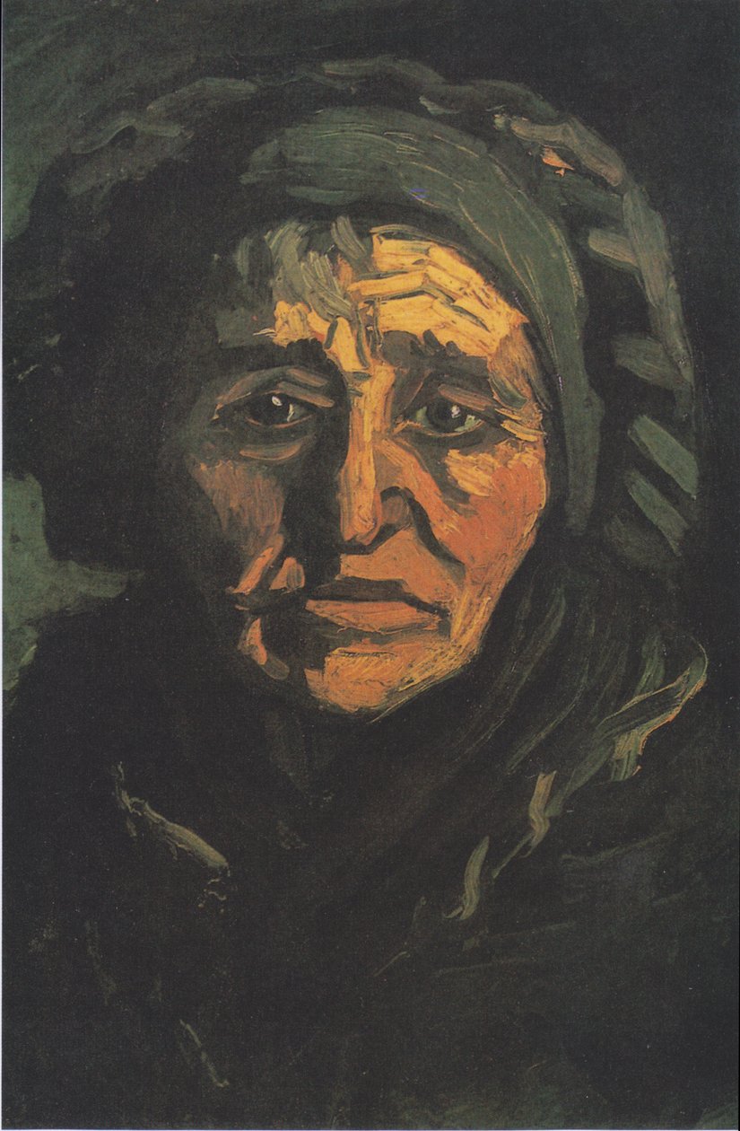 Testa di una contadina con cuffia verdastra da Vincent van Gogh