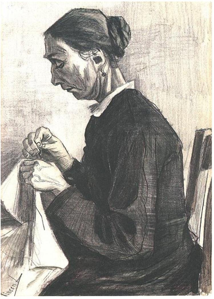 Vecchia che cuce da Vincent van Gogh