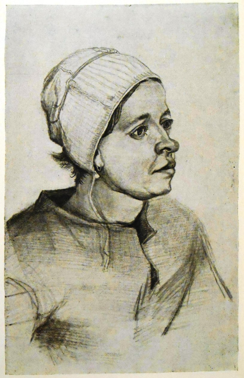 Contadina con berretto bianco liscio da Vincent van Gogh
