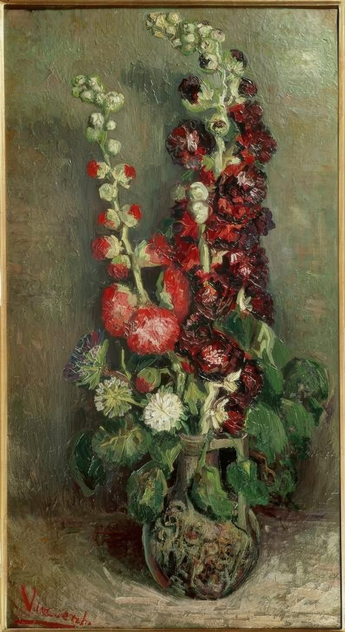 Vaso con malve rosa da Vincent van Gogh