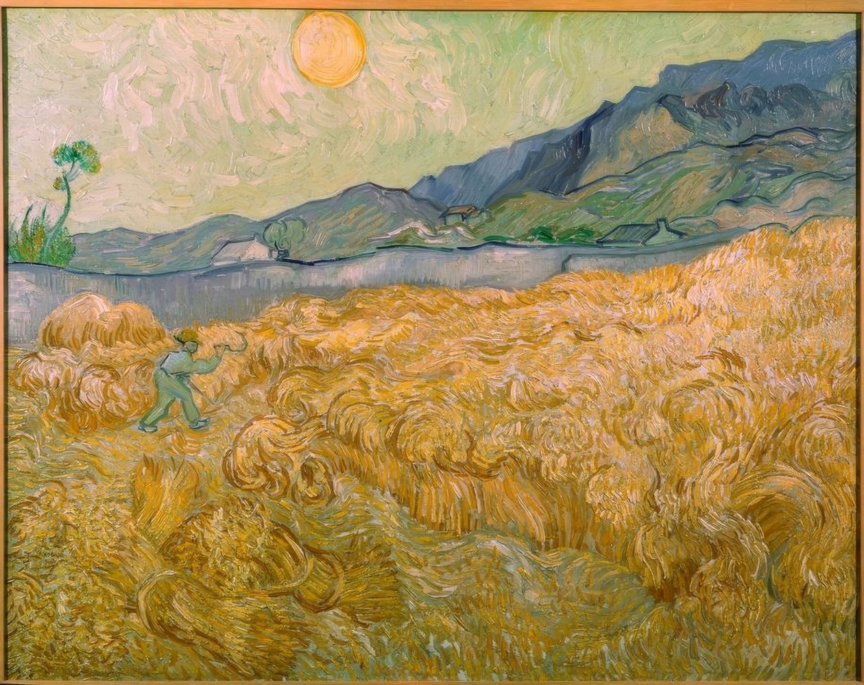 Campo di grano con mietitore al sorgere del sole da Vincent van Gogh