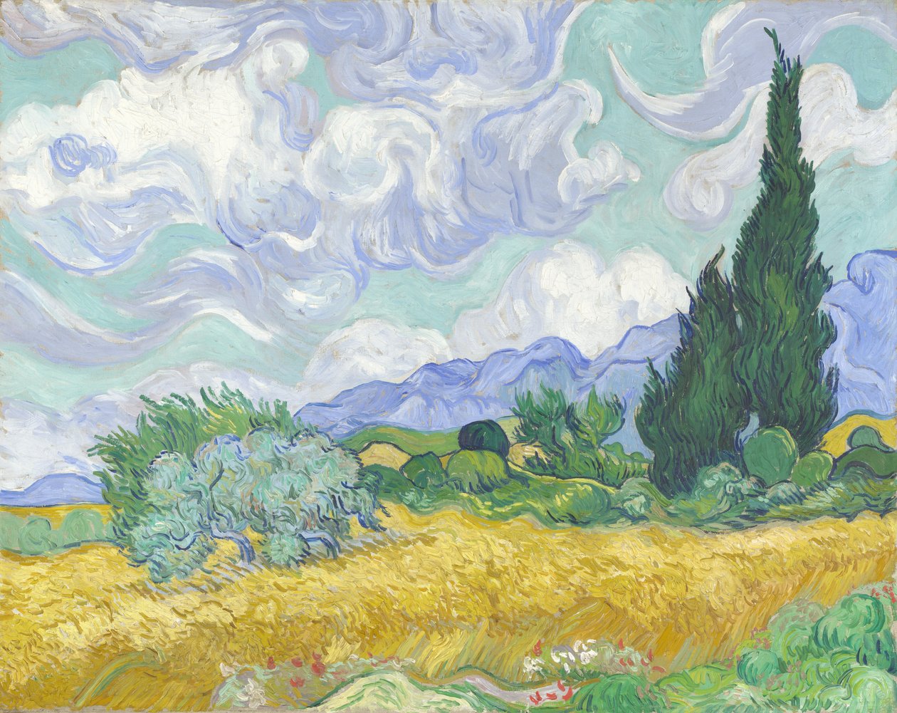 Campo di grano con cipressi da Vincent van Gogh