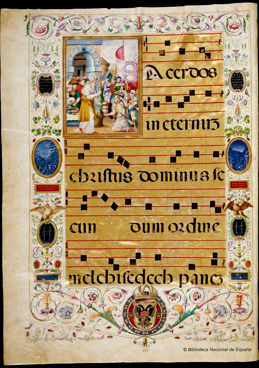 Antifonario e graduale di Carlo V, Melchisedec da Vincent Raymond