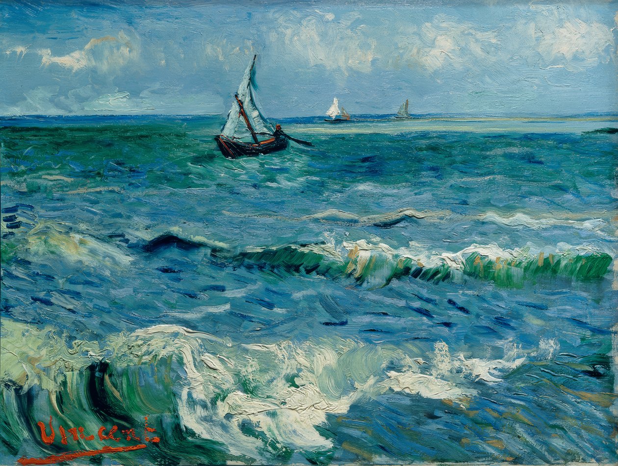 Barche in mare, Les Saintes-Maries-de-la-Mer da Vincent van Gogh