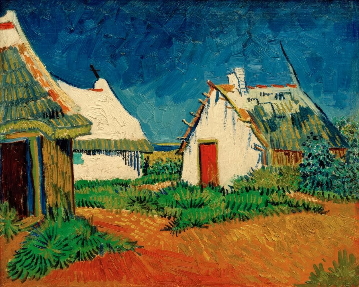Tre capanne bianche a Saintes-Maries da Vincent van Gogh