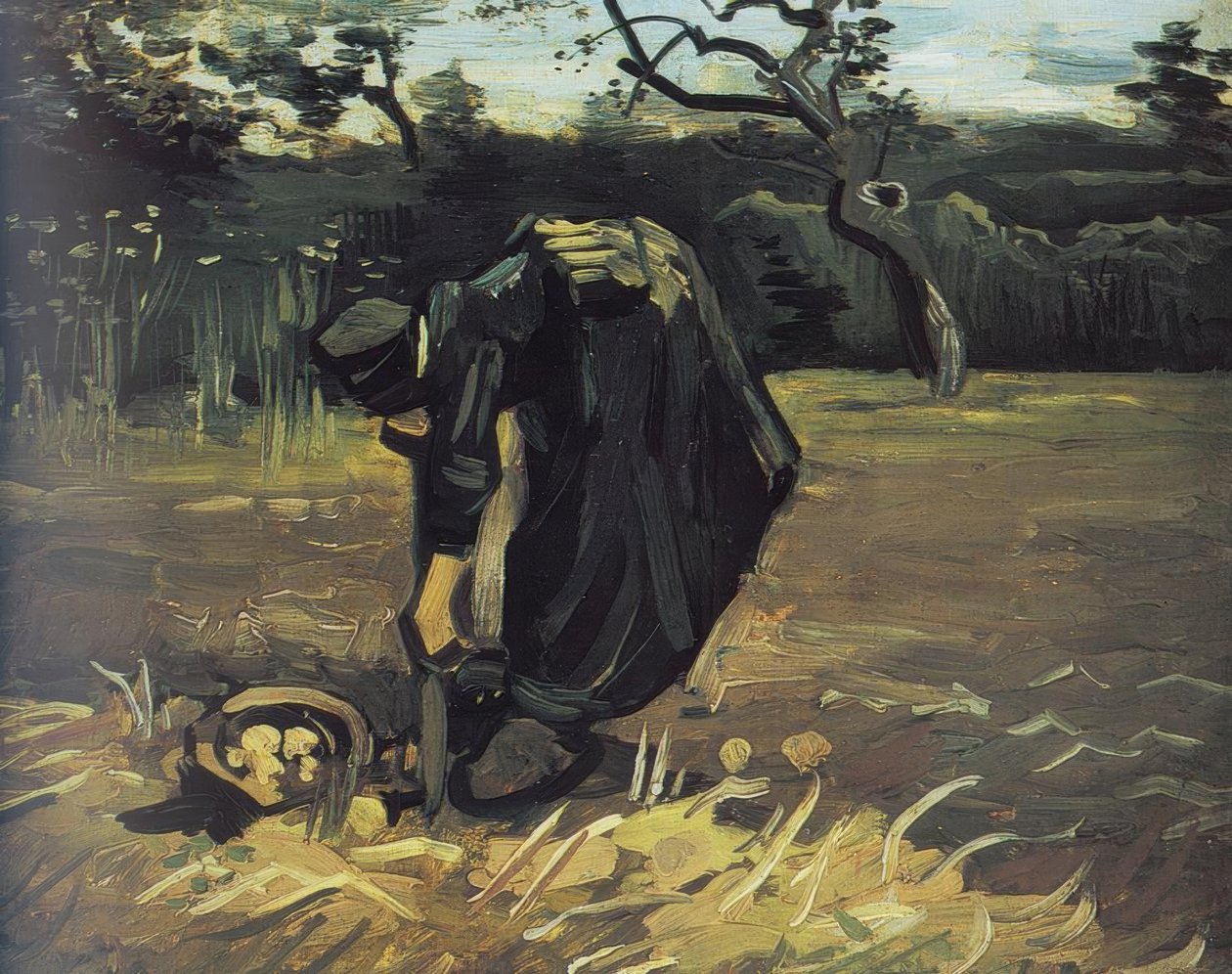 Contadina che scava patate da Vincent van Gogh