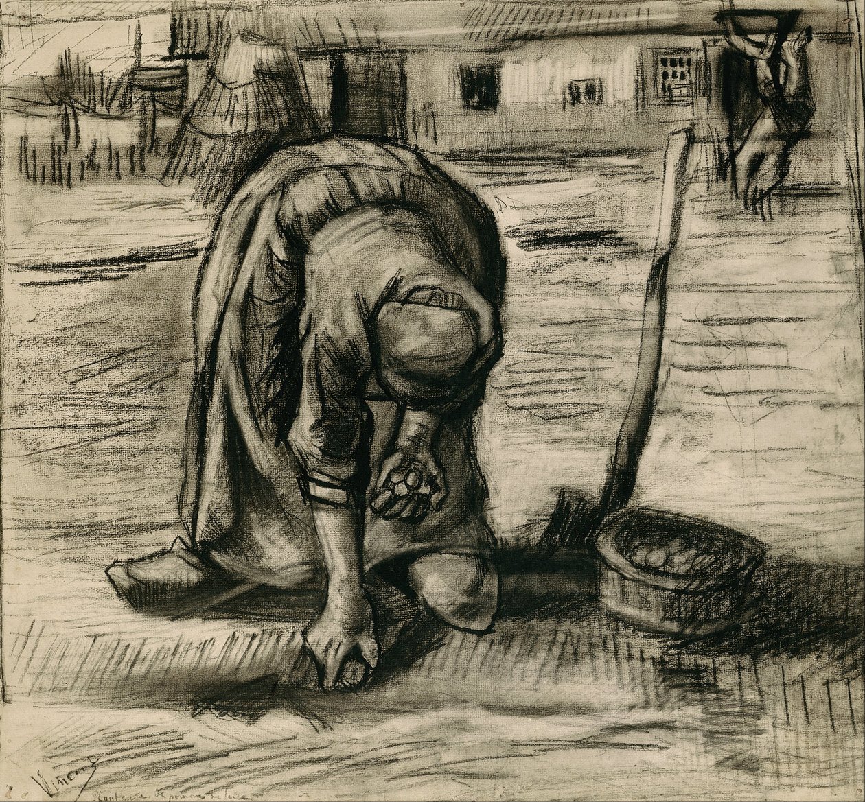 Contadina che pianta patate da Vincent van Gogh