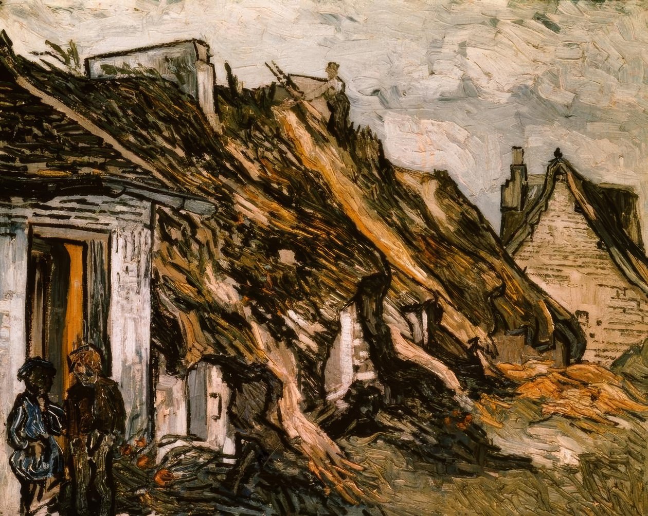 Capanni con tetto di paglia a Chaponval da Vincent van Gogh