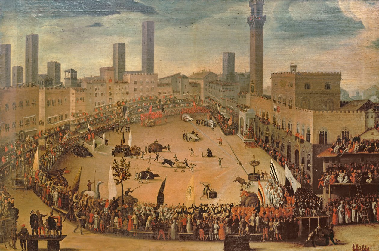 Festa in Piazza del Campo, Siena da Vincenzo Rustici