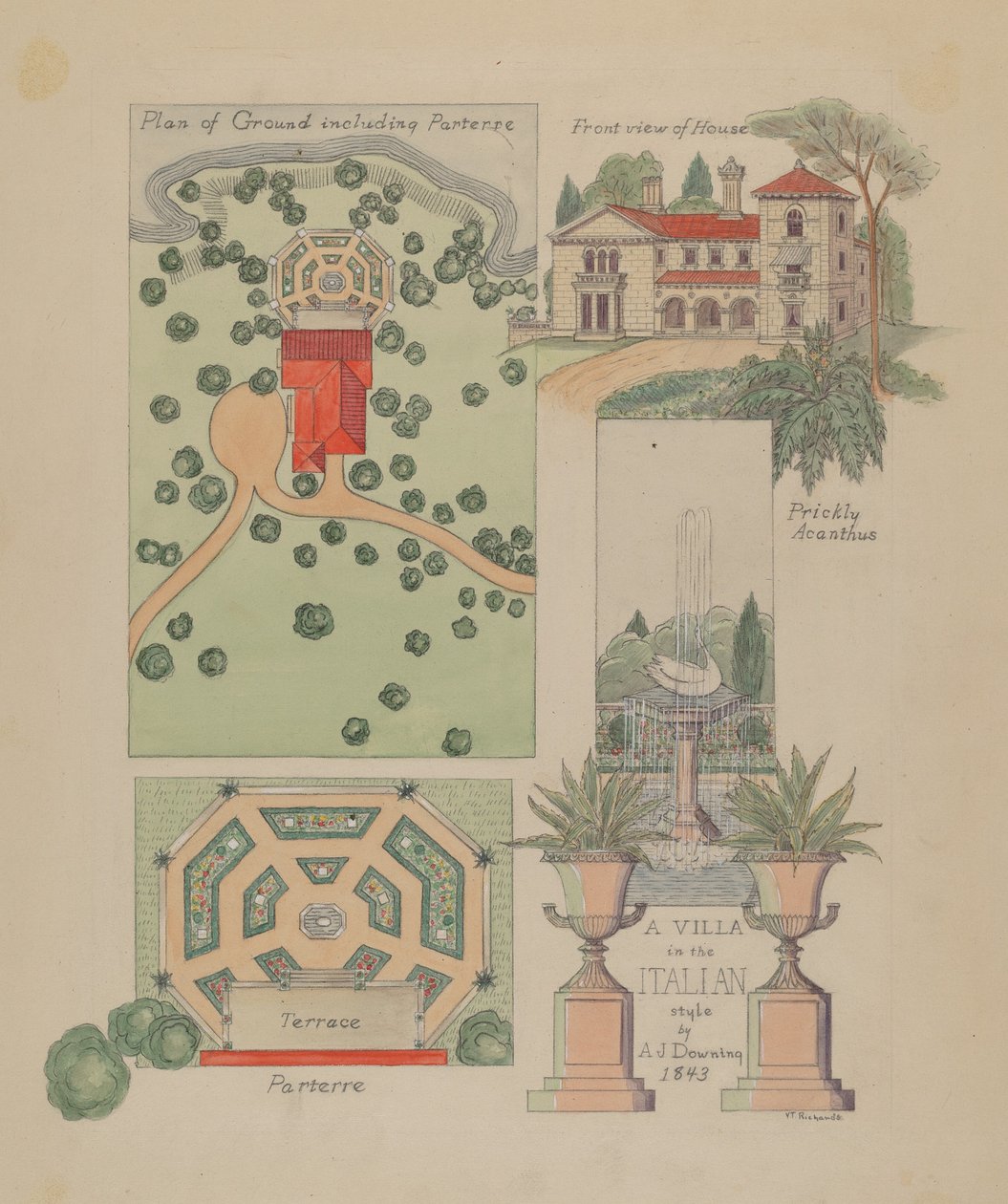 Progetto di villa italiana da Virginia Richards