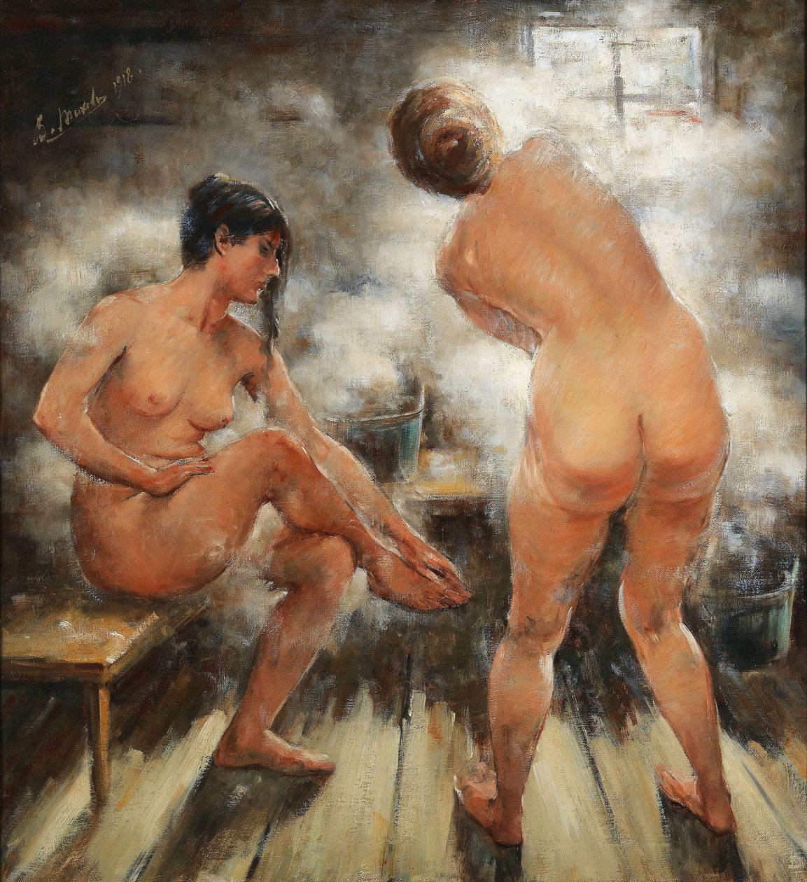 In un bagno di vapore russo, 1918 da Vitali Gavrilovich Tikhov