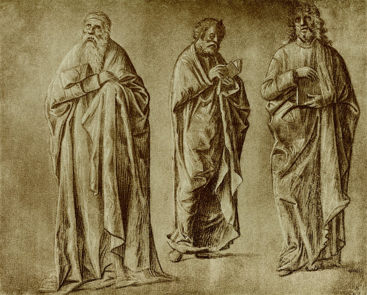 Tre studi di figure per santi da Vittore Carpaccio
