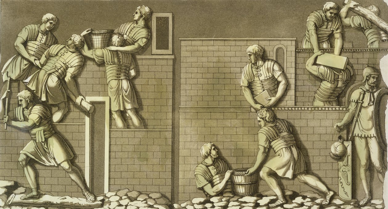 Soldati romani che costruiscono un forte, tavola 21 da 