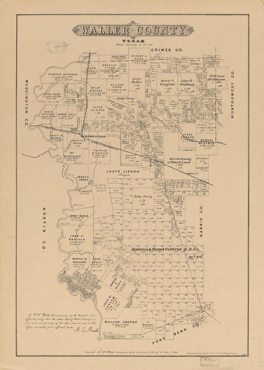 Contea di Waller, Texas da W. C. Texas. General Land Office; Walsh