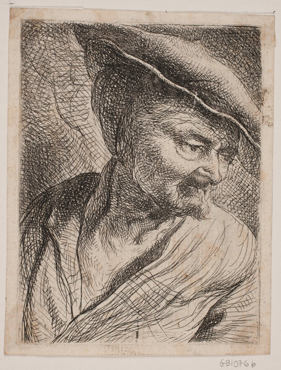 Busto di un uomo che guarda in basso da W.A. Müller