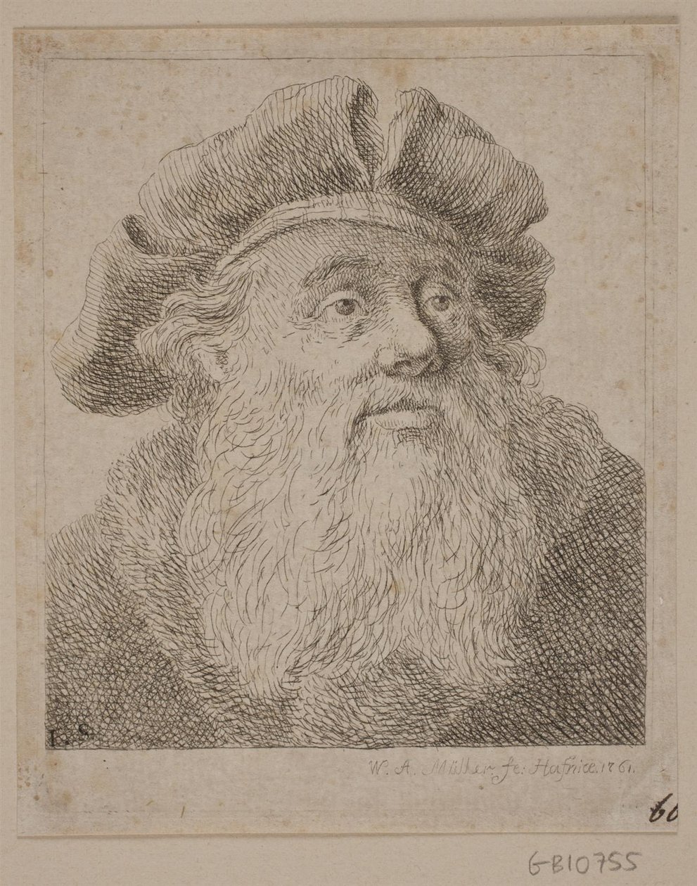 Mezzobusto di un uomo con barba da W.A. Müller
