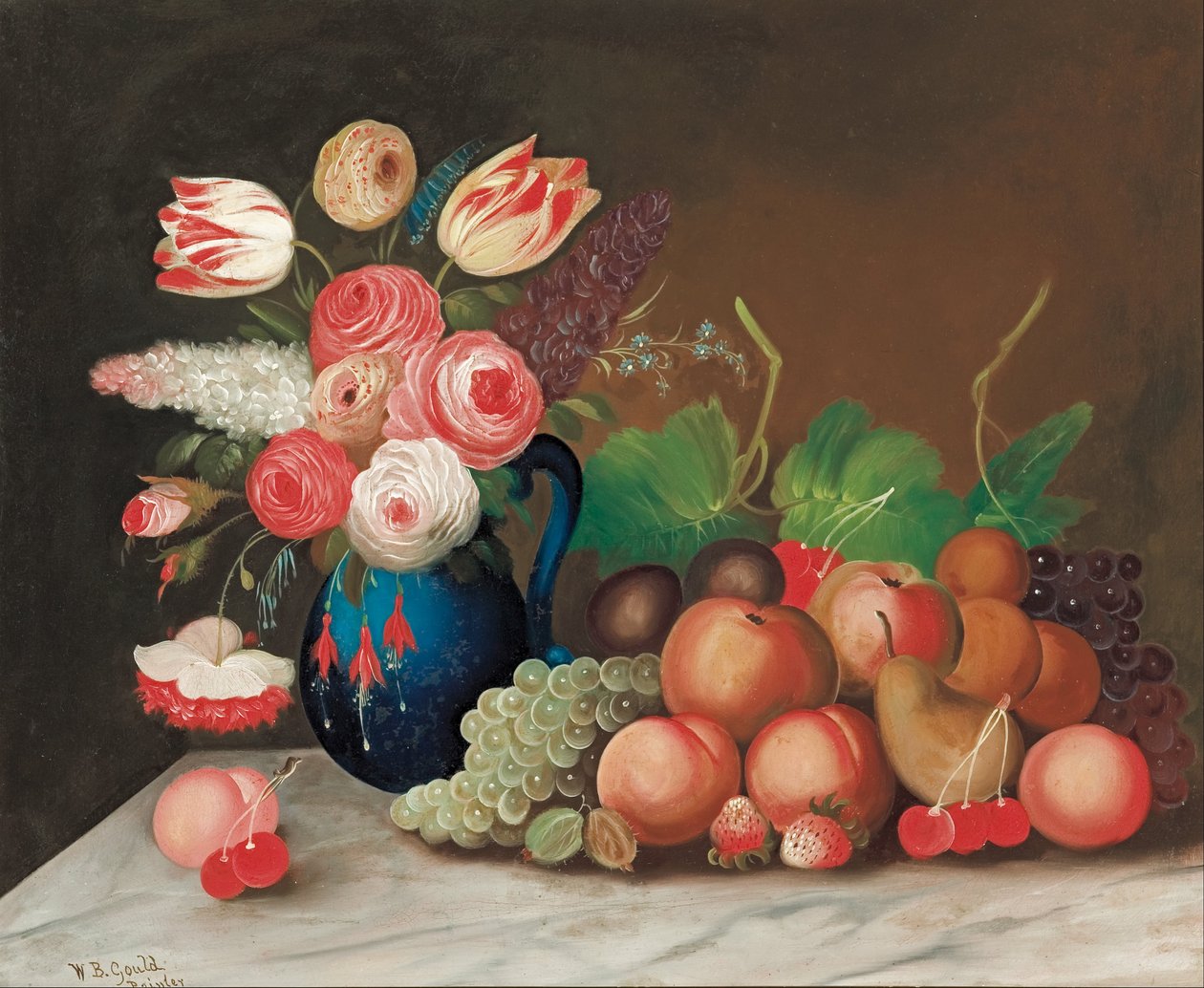 Natura morta con frutta e fiori da W.B. Gould